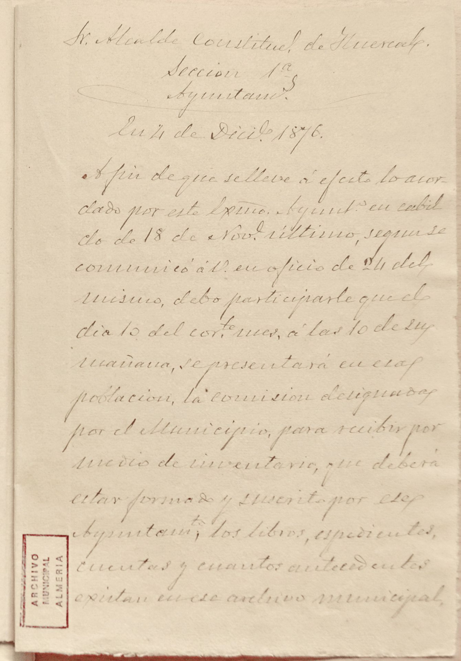 La anexión a Almería de 1876