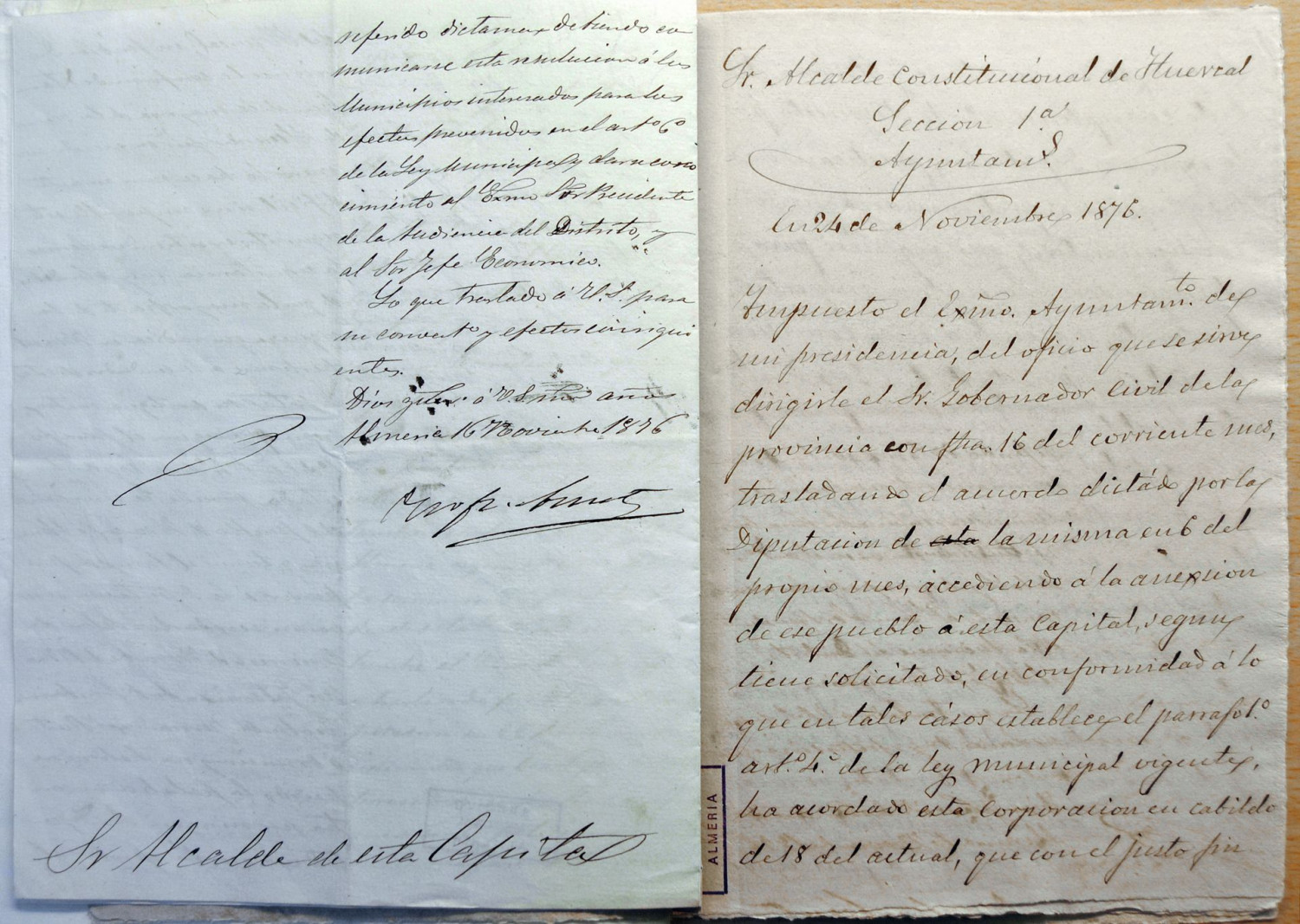 La anexión a Almería de 1876