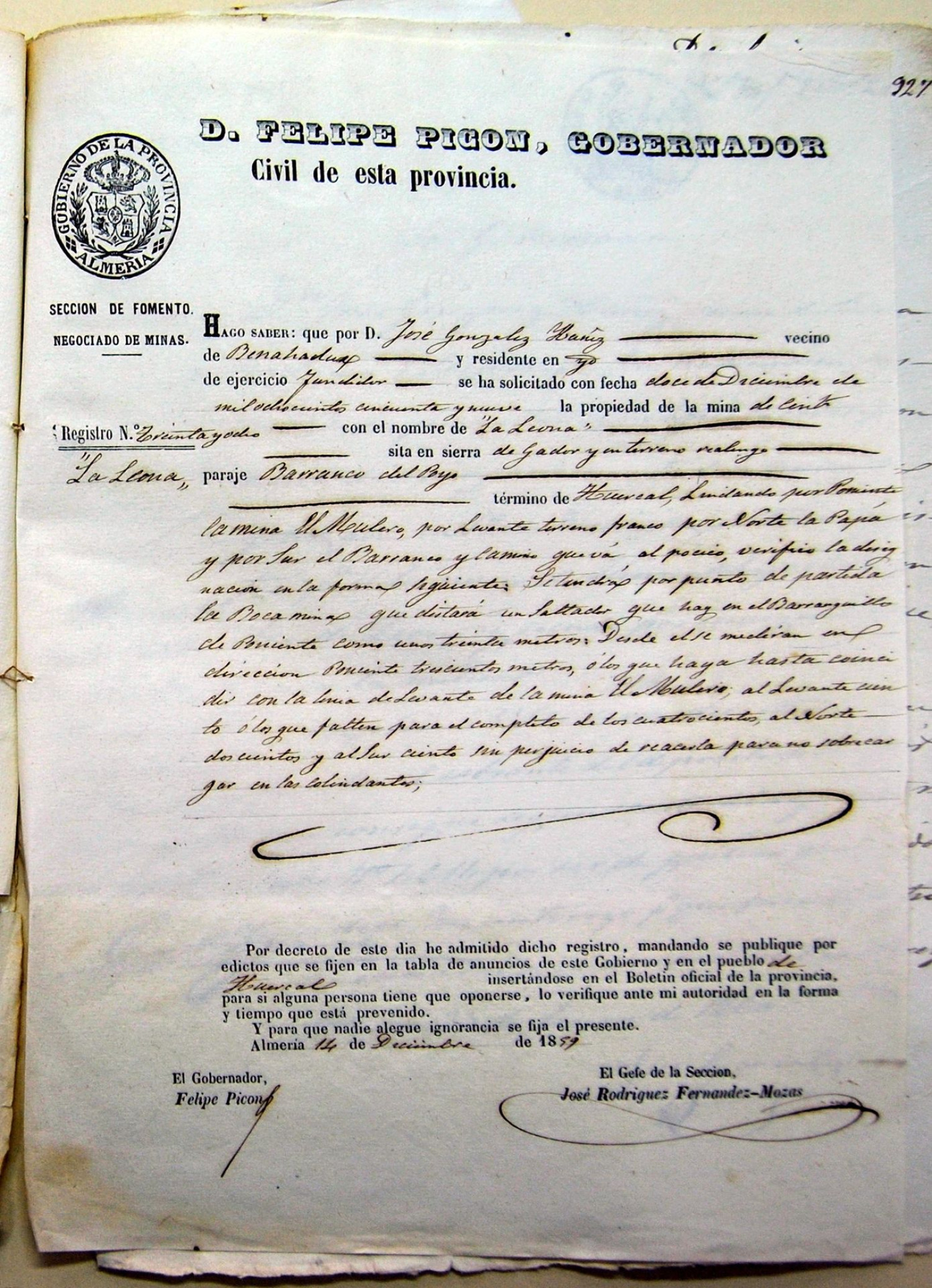 El fracaso de un registro minero