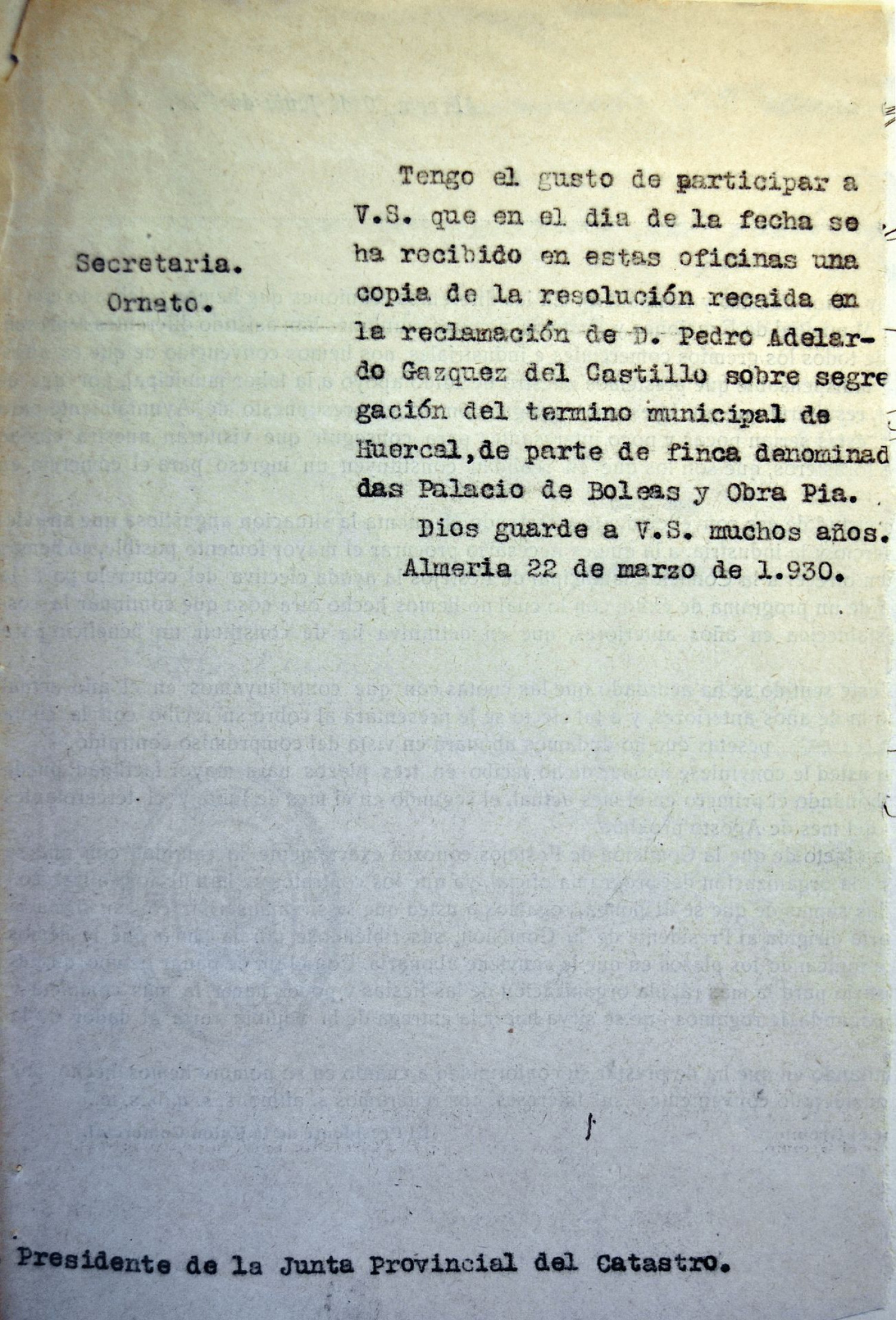 El deslinde de la Hacienda Boleas
