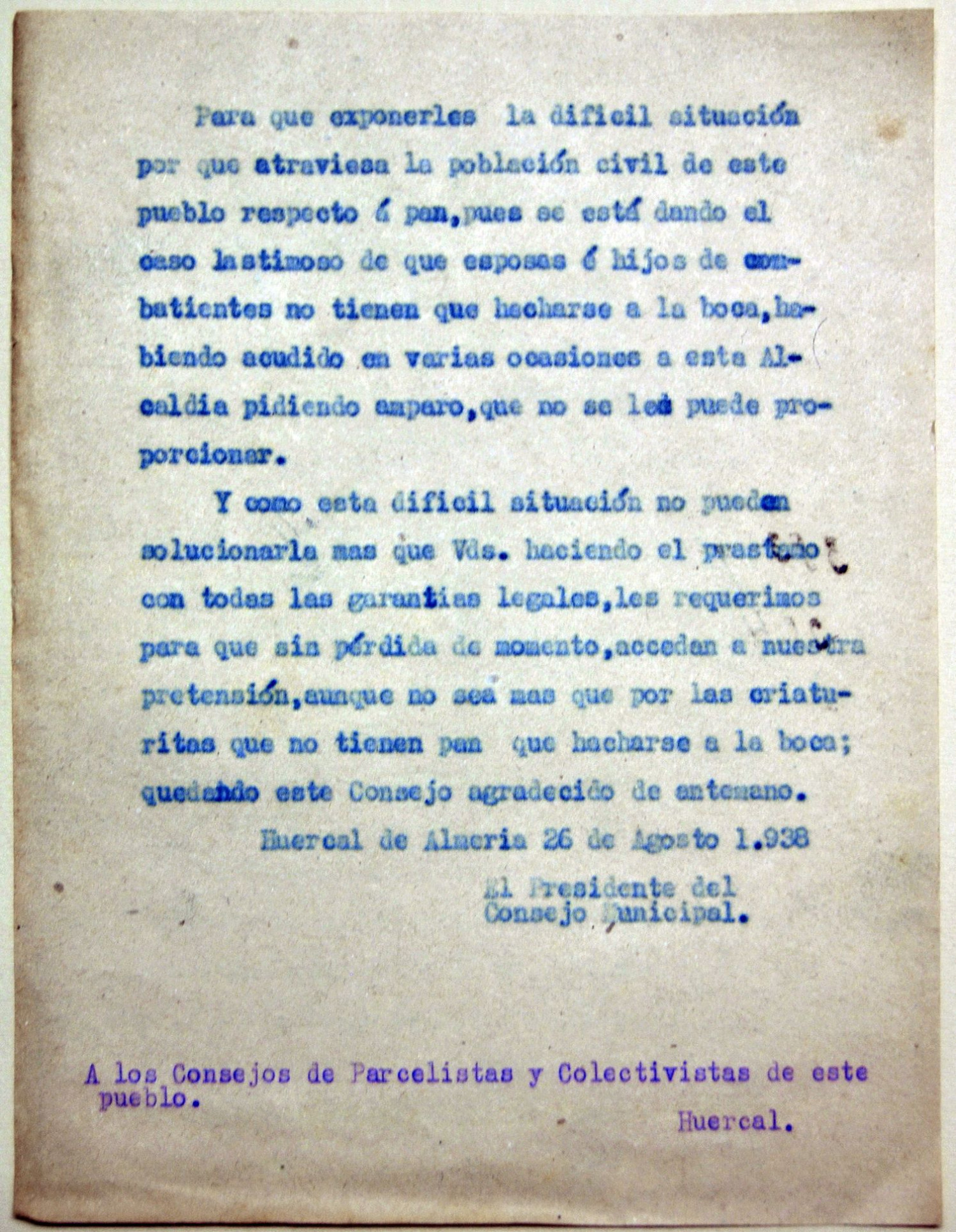 La escasez de pan