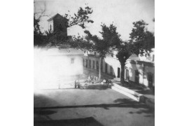 Vista de la Plaza de Huércal desde el Ayuntamiento. 1956