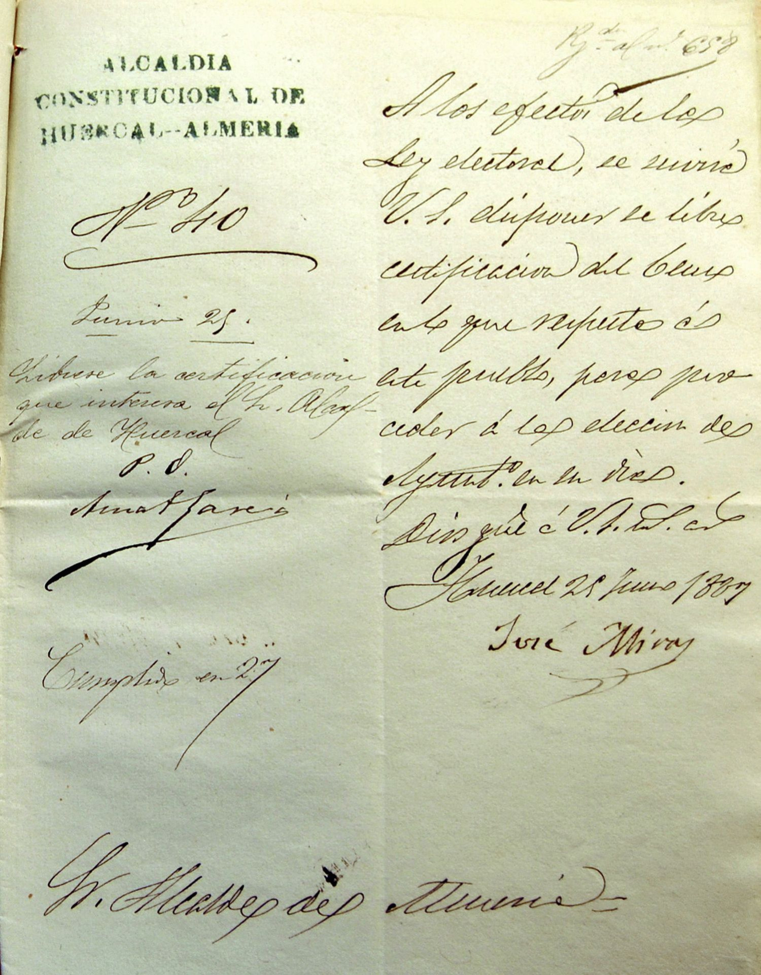 Constitución definitiva del Ayuntamiento de Huércal